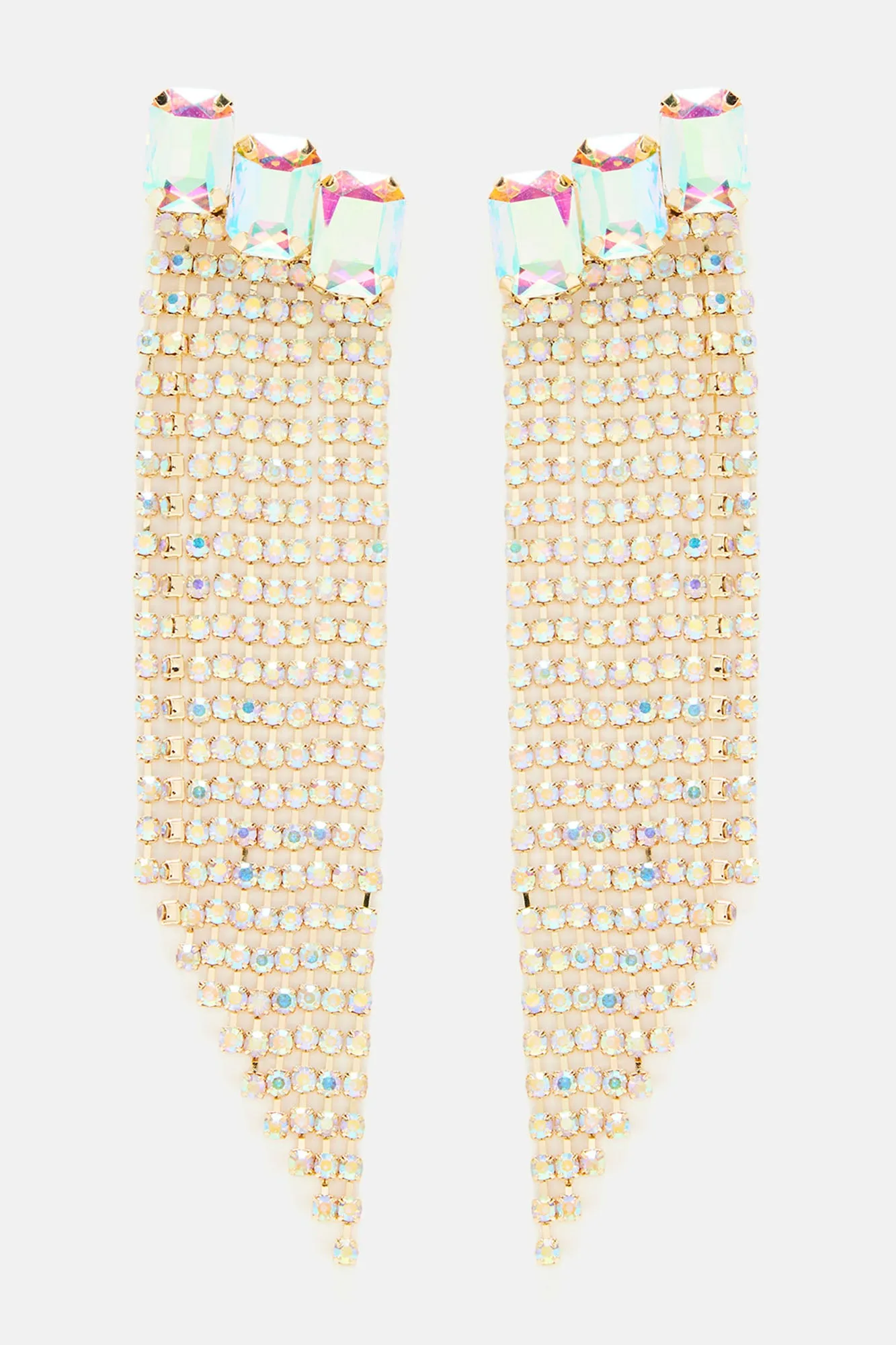 All Of The Lights Rhinestone Earrings - Gold