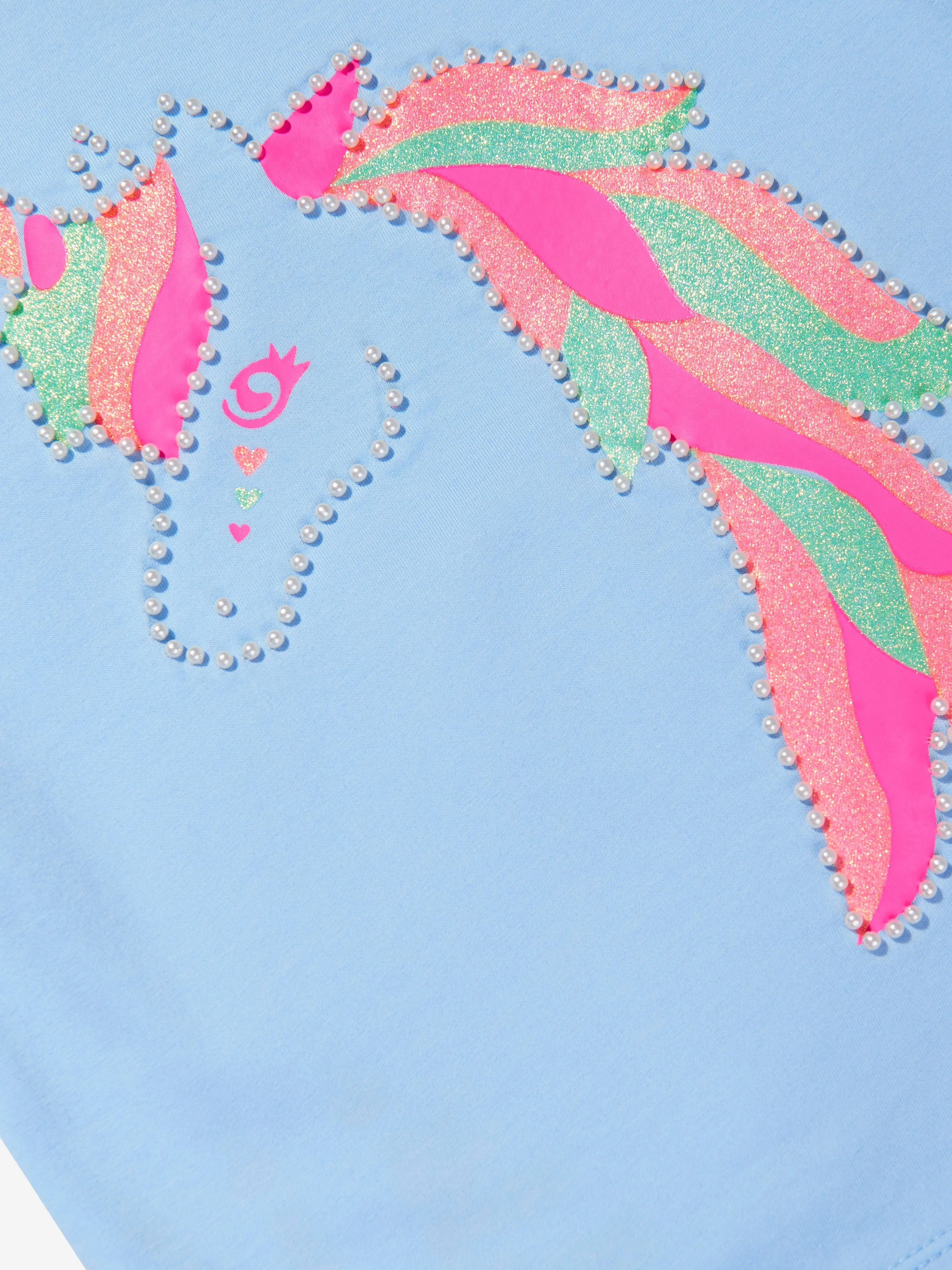 Billieblush Girls Unicorn T-Shirt in Blue