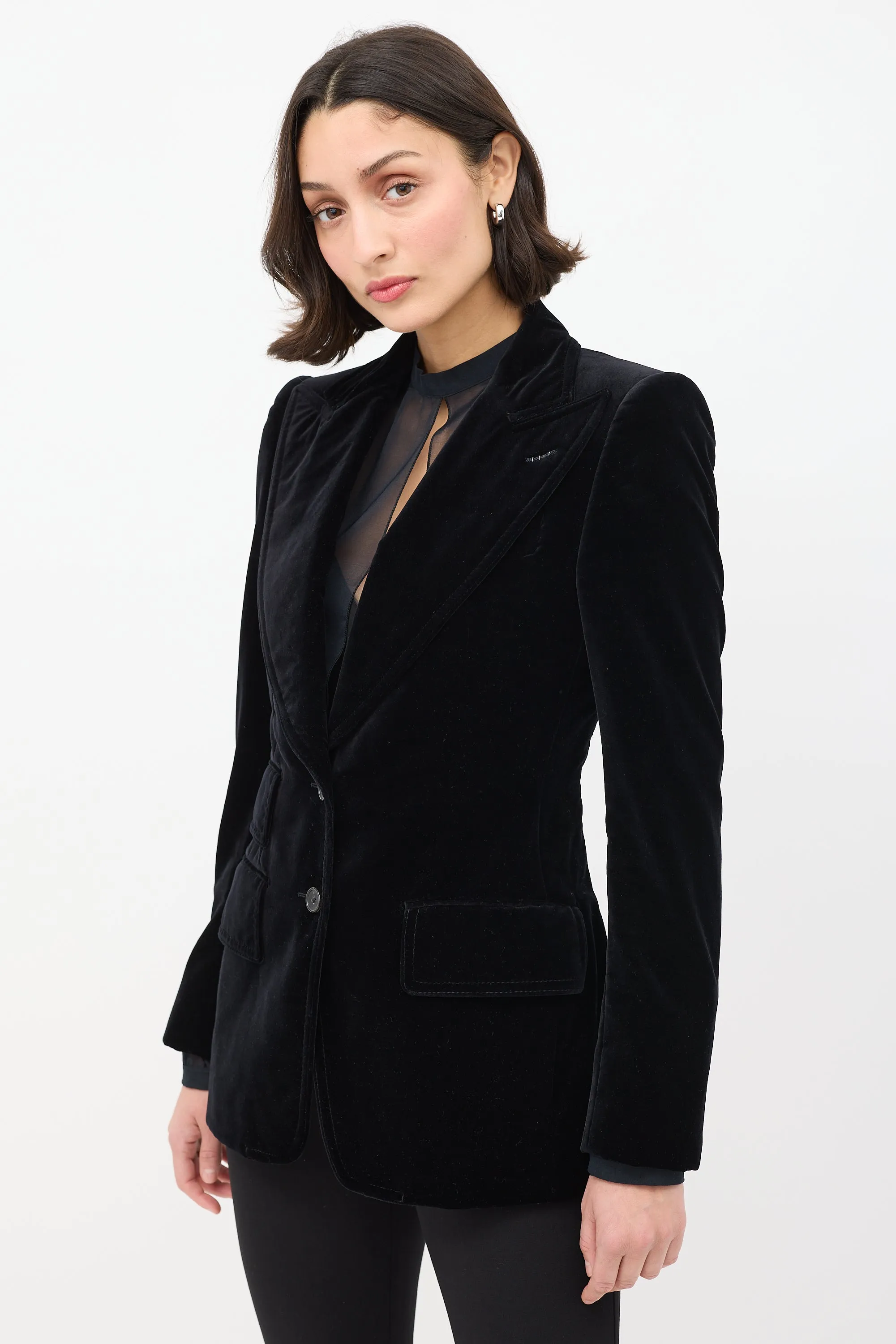 Black Velvet Tuxedo Blazer