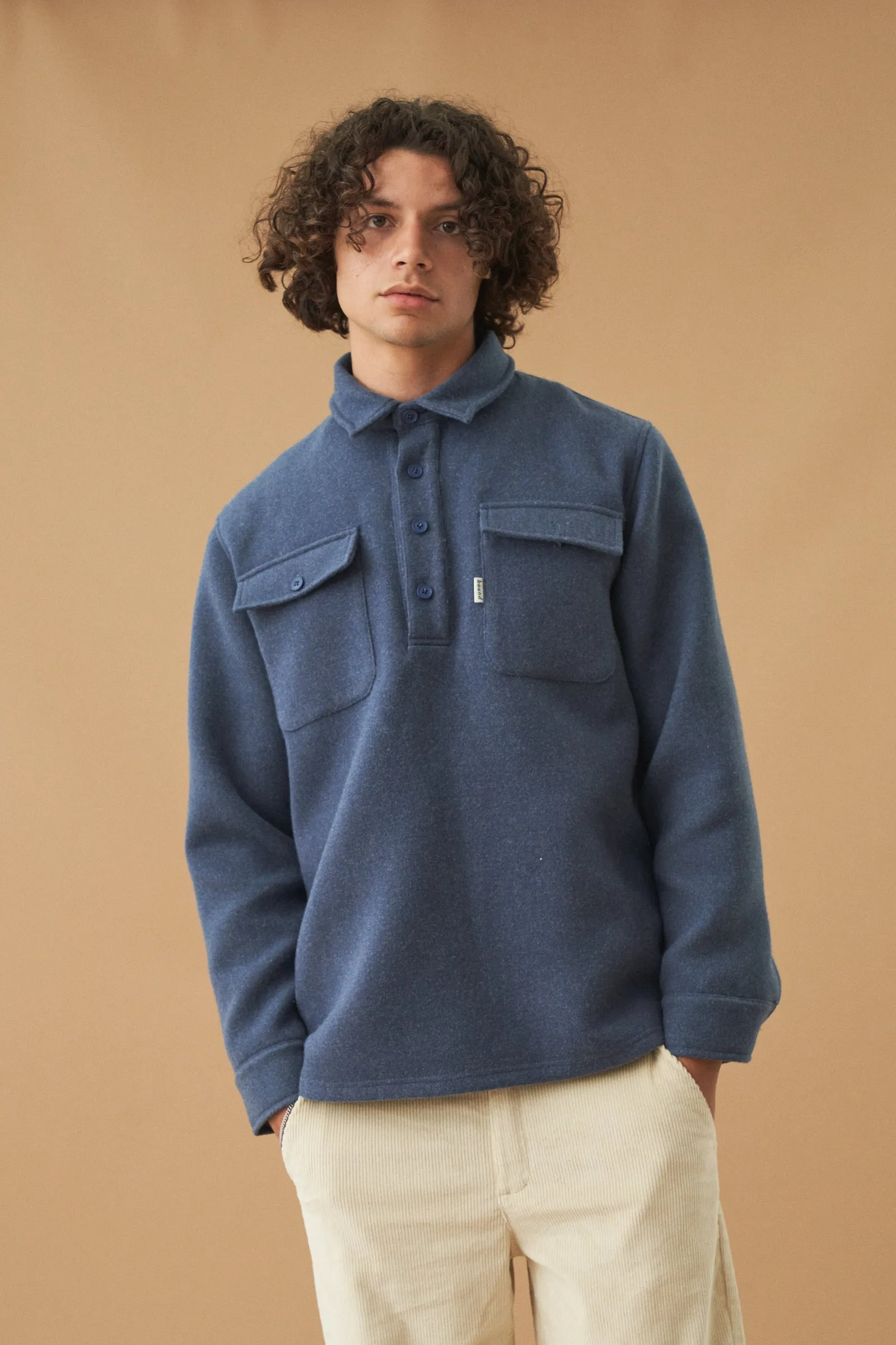 bound 'Marine' Textured Heavy Overshirt
