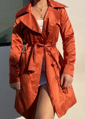 Burnt Orange Bebe Trench (S)