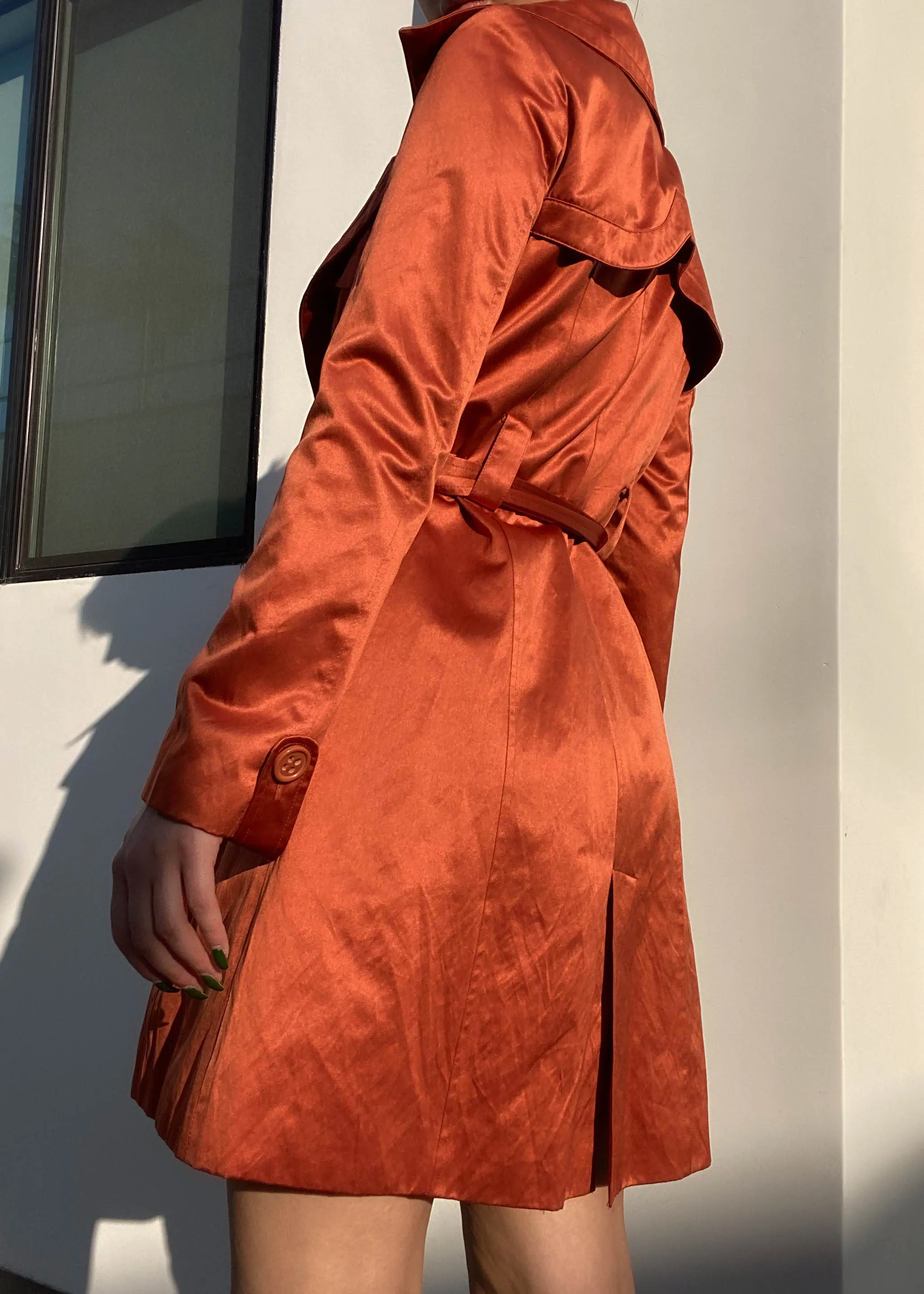 Burnt Orange Bebe Trench (S)