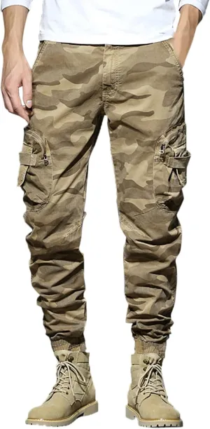 Cargo Pants for Men Relaxed Fit Casual Lightweight Elastic Waist Drawstring Beach Pants for Men Jogger Yoga Trousers