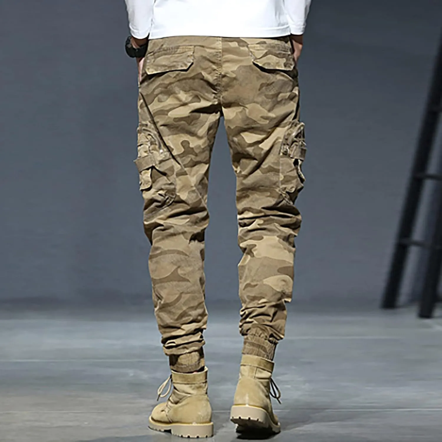 Cargo Pants for Men Relaxed Fit Casual Lightweight Elastic Waist Drawstring Beach Pants for Men Jogger Yoga Trousers