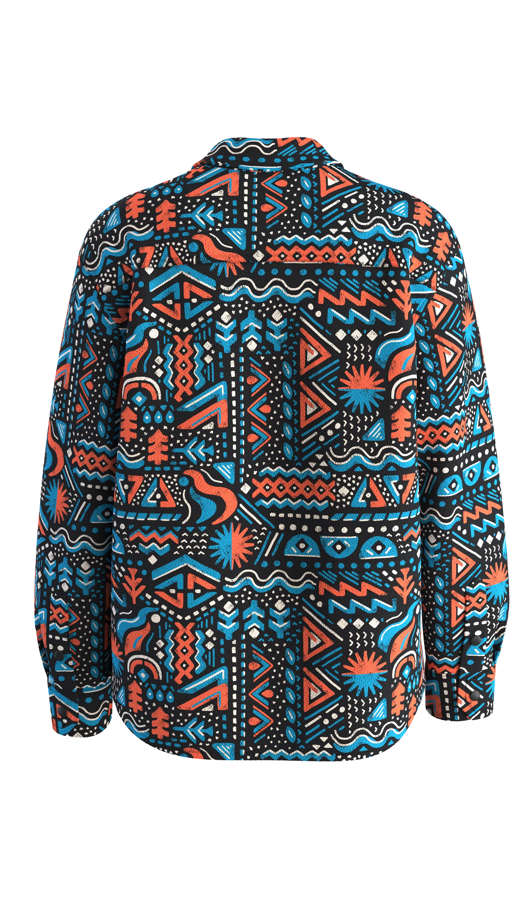 East Recycled Polar Fleece Shirt - Elemental Geo Black