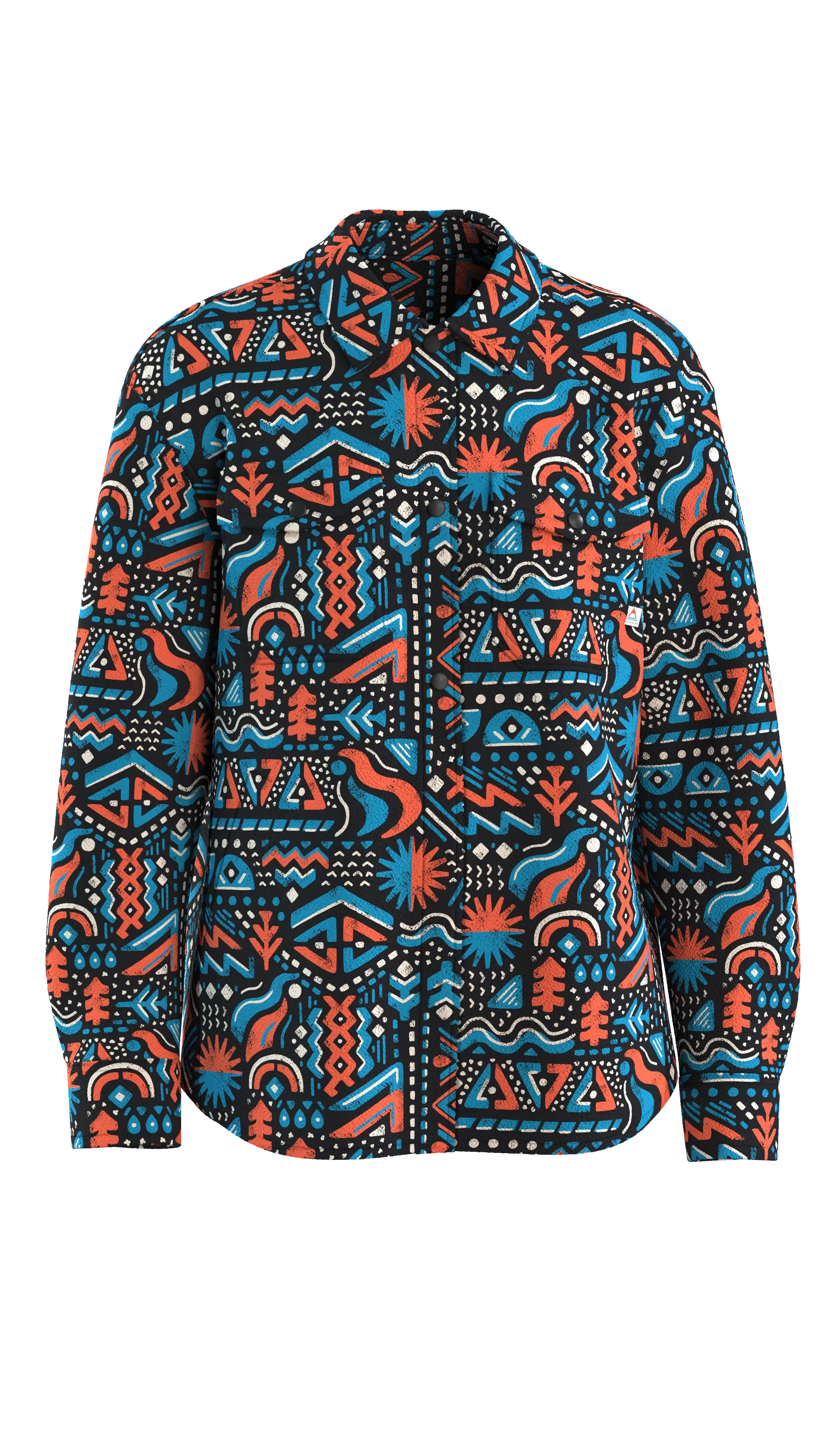East Recycled Polar Fleece Shirt - Elemental Geo Black