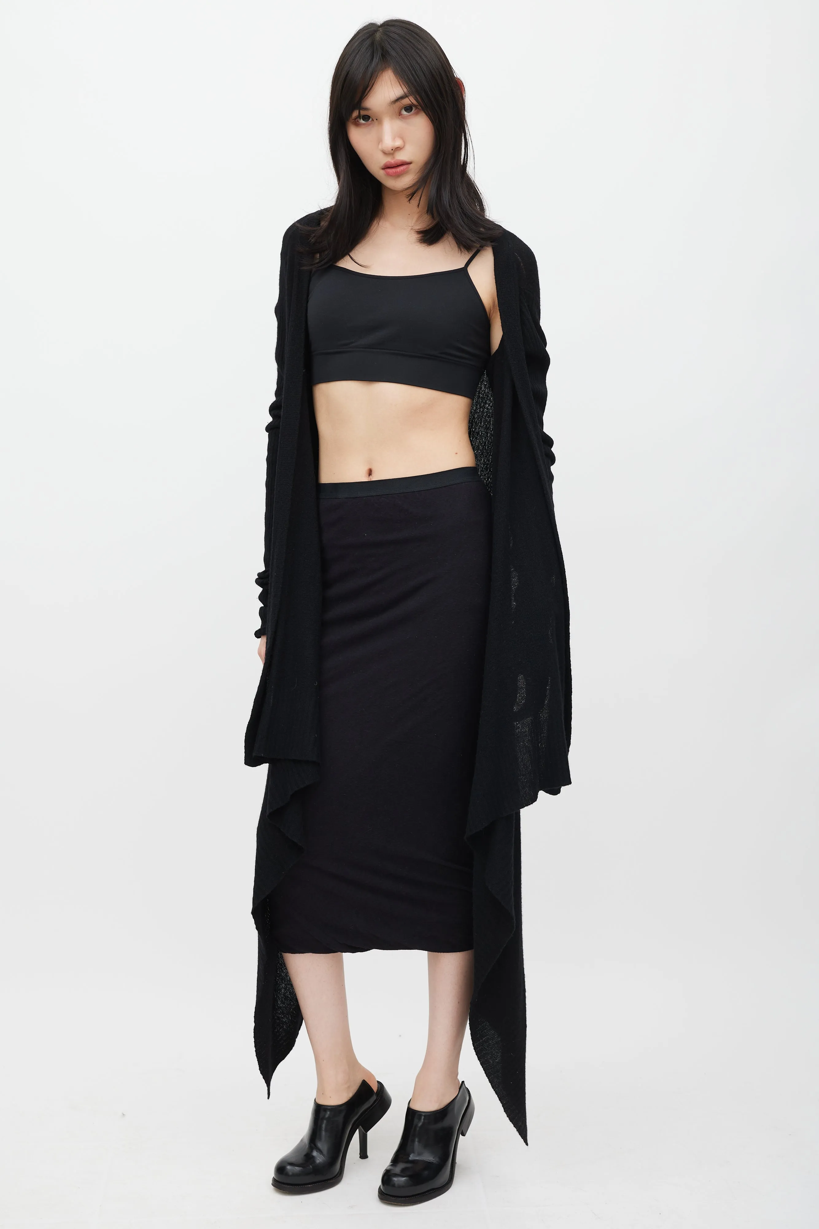 FW 2006 Dustulator Black Knit Open Cardigan