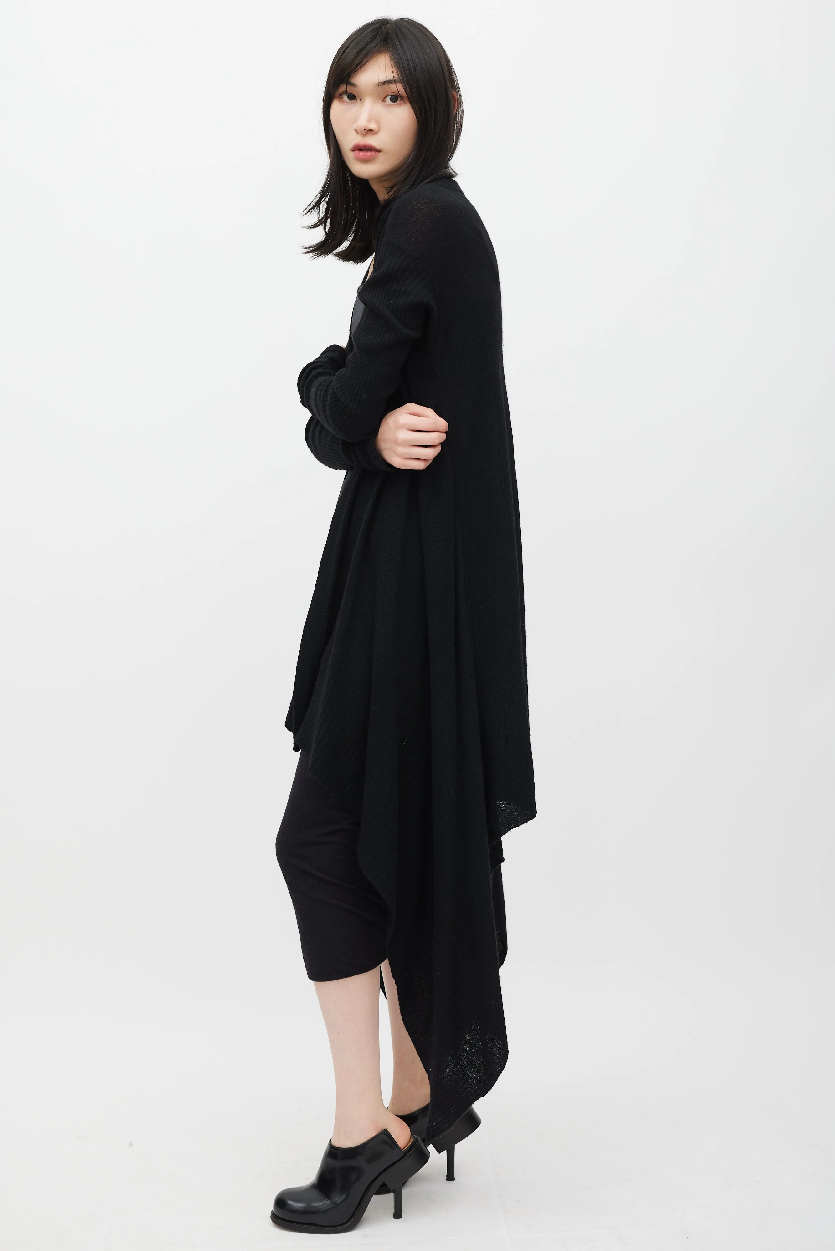 FW 2006 Dustulator Black Knit Open Cardigan