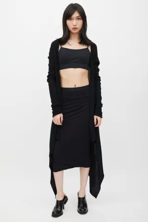 FW 2006 Dustulator Black Knit Open Cardigan