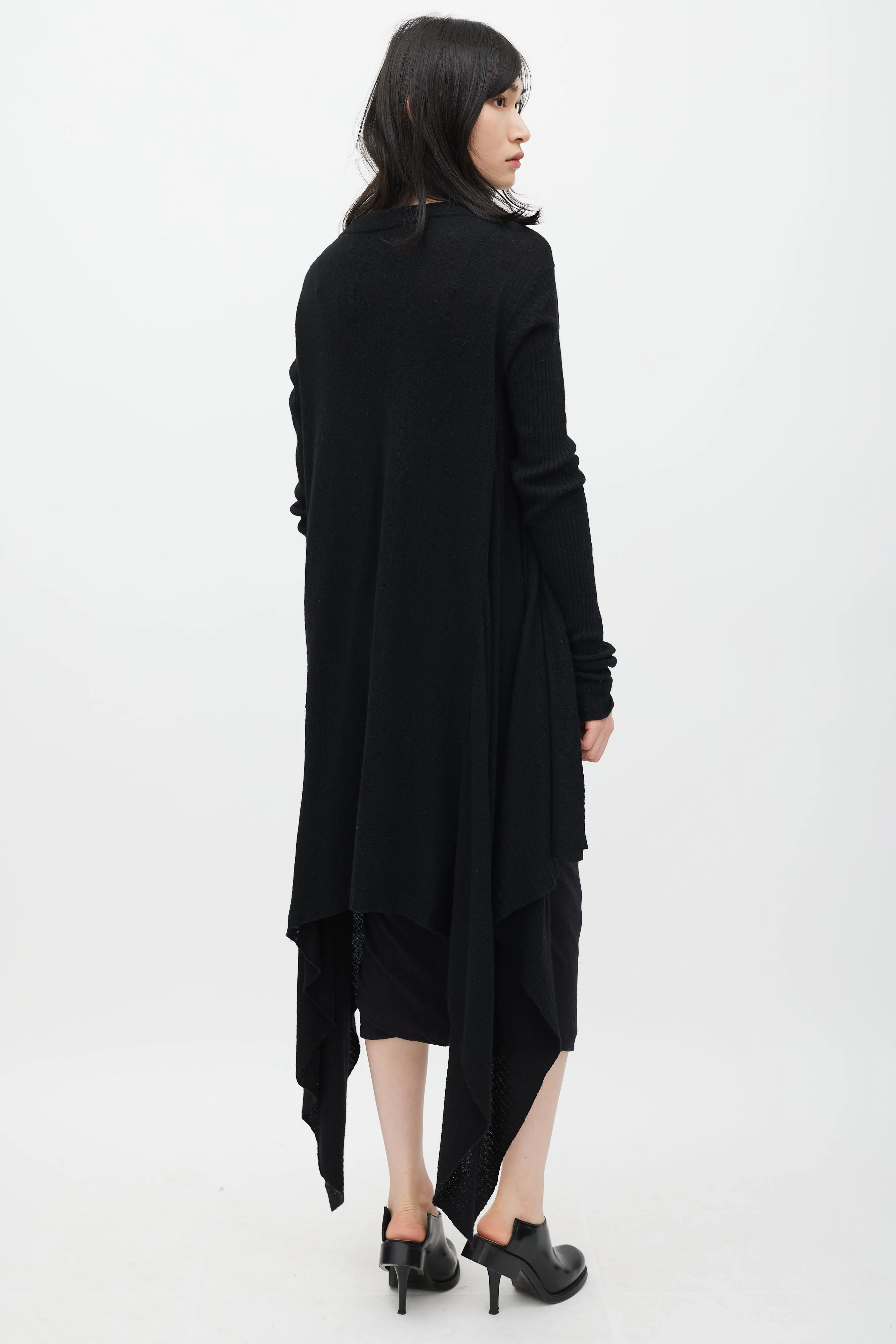 FW 2006 Dustulator Black Knit Open Cardigan