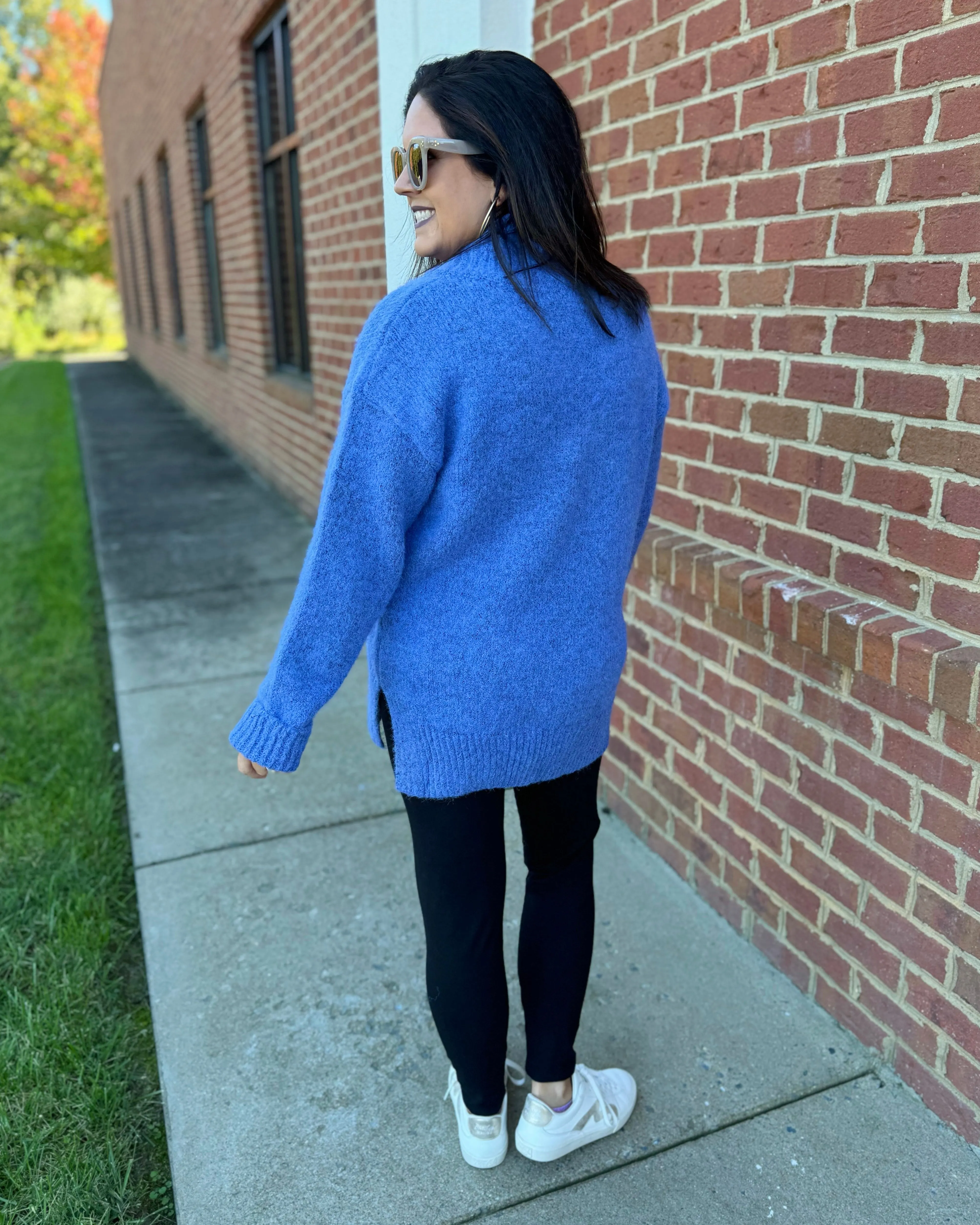 Georgia Slouchy Sweater in Slate Blue FINAL SALE