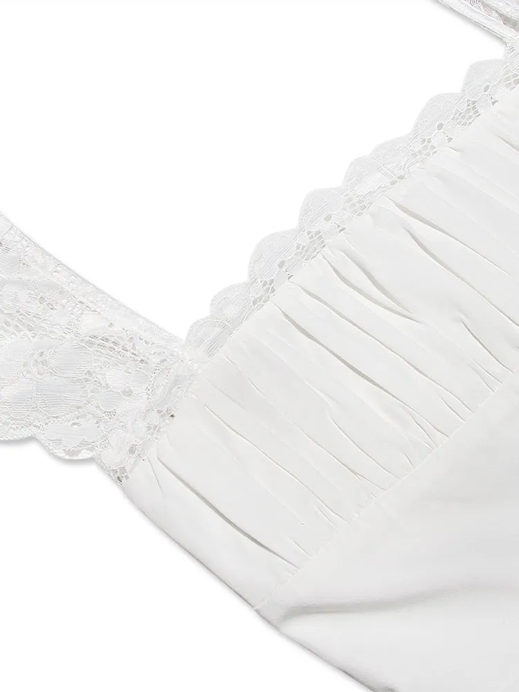 Karlofea Double Layered Wedding Guset Dresses For Women Chic Sweet Kawaii Birthday Party Outfits Sexy A Line Lace White  Dress