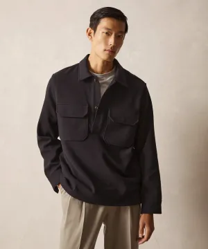 Knit Military Popover in Charcoal