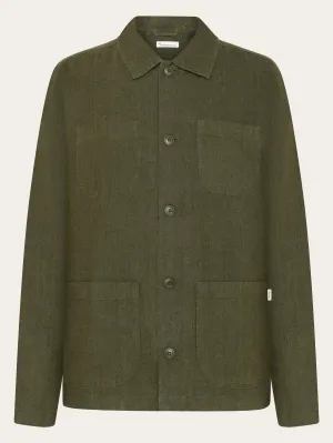 Linen overshirt - Burned Olive