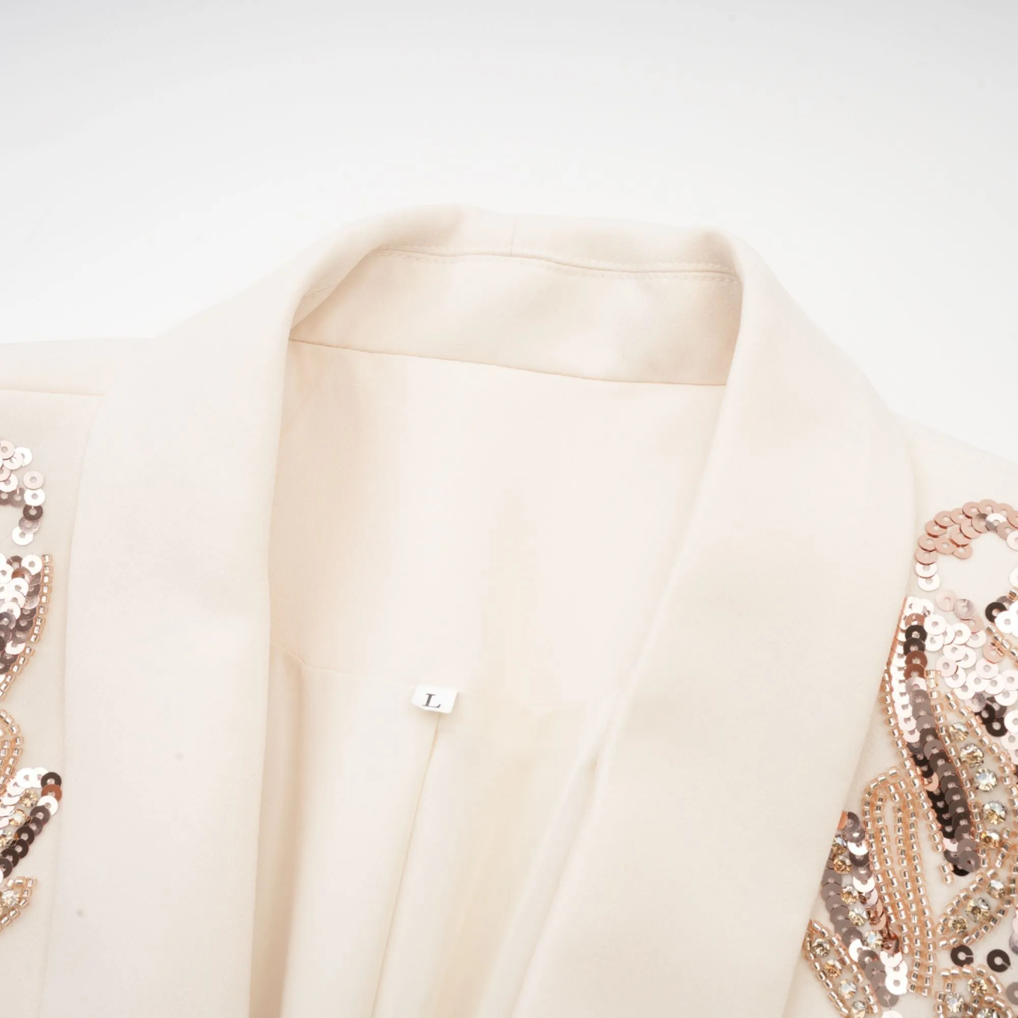 lna embellished sequined blazer dress