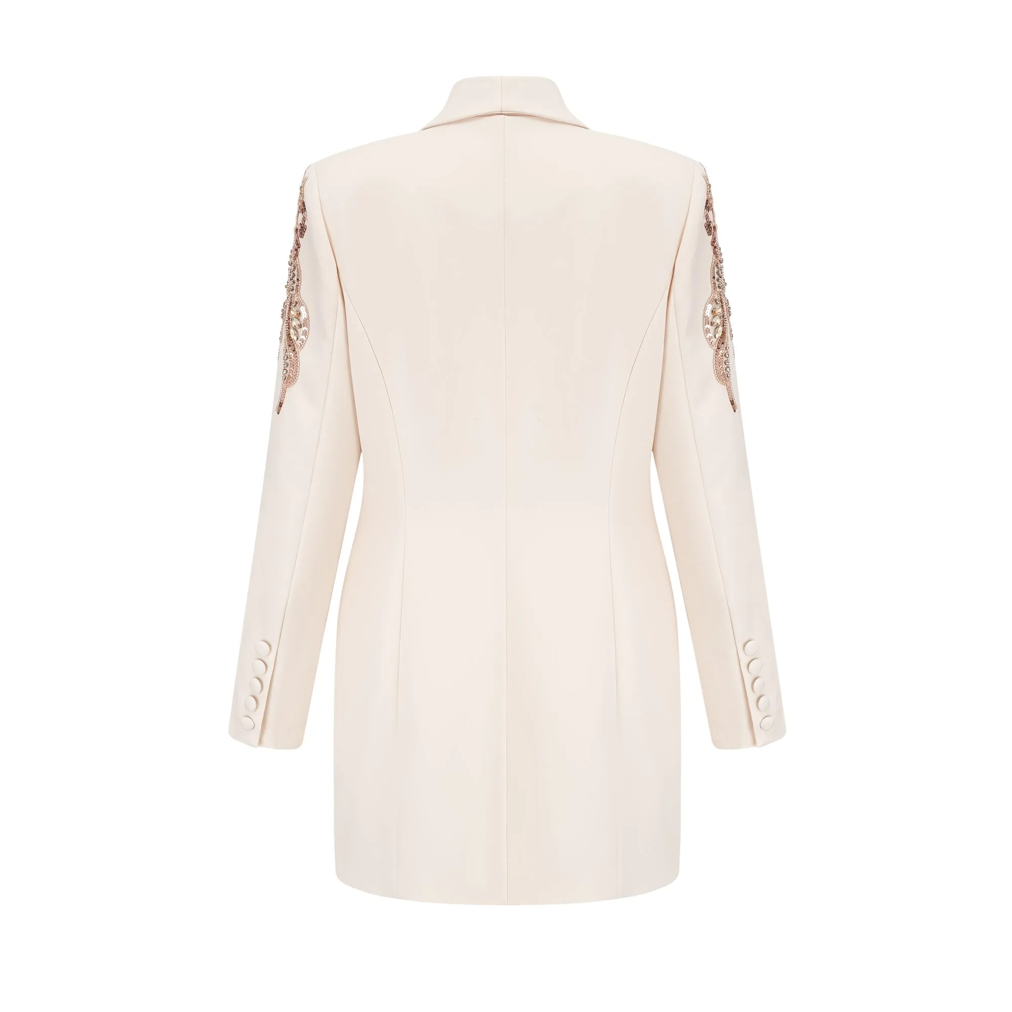 lna embellished sequined blazer dress