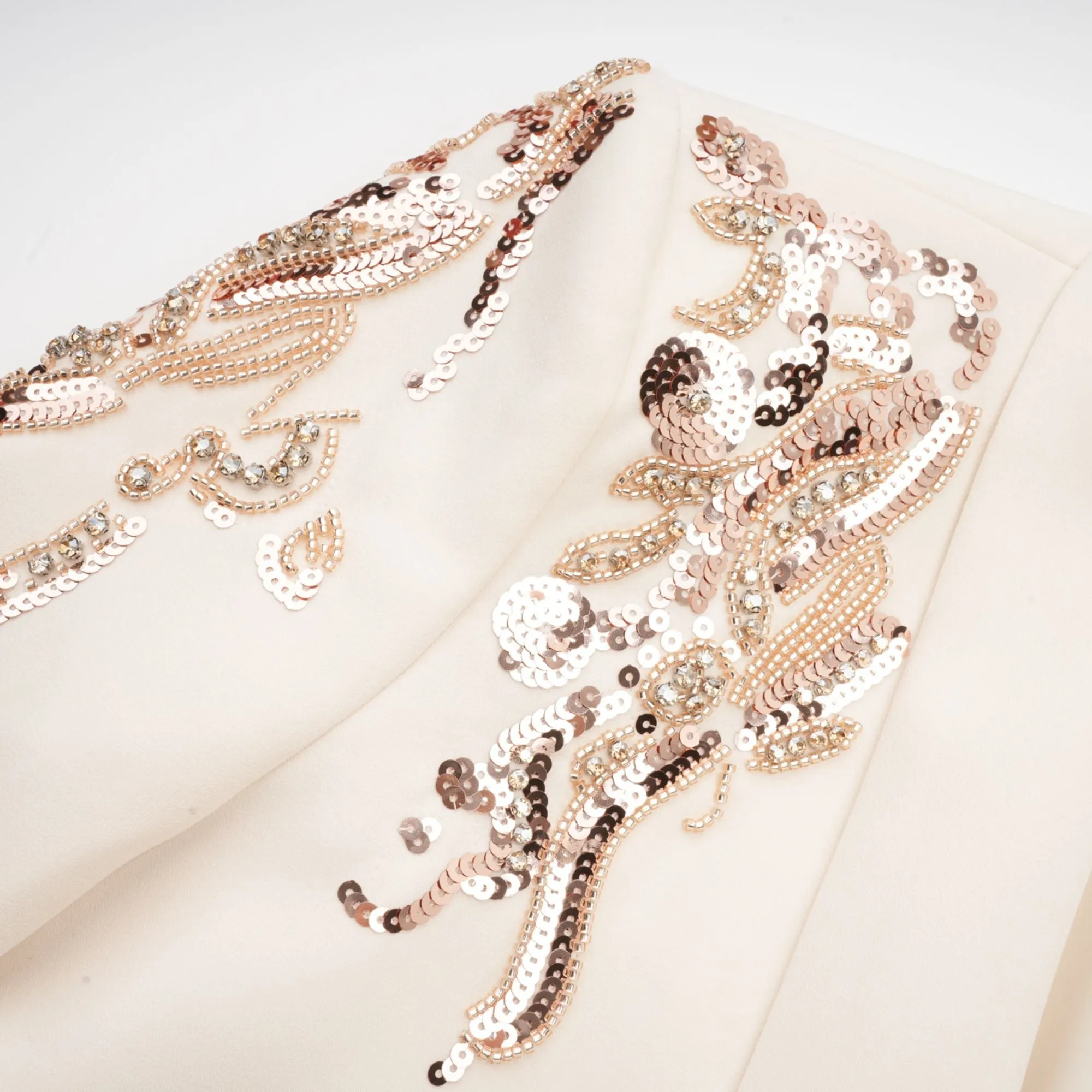 lna embellished sequined blazer dress