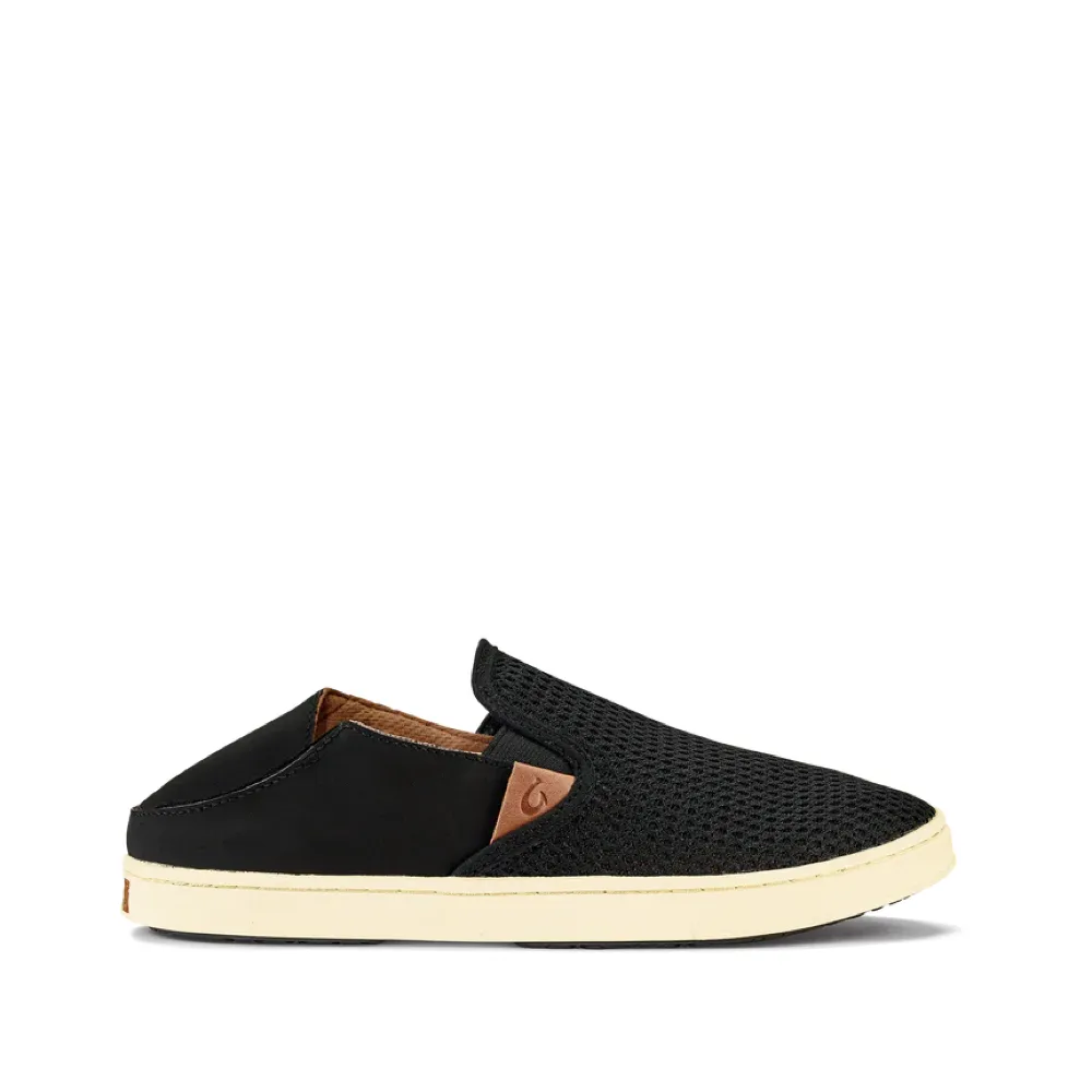 OluKai Women's Pehuea Mesh Slip On Sneaker in Black