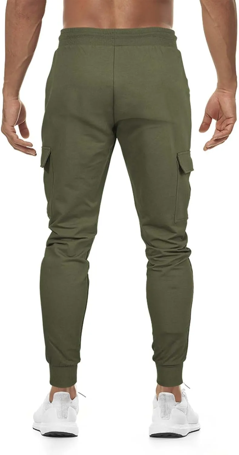 QWENTMTNTY Men's Fashion Sweatpants Slim Fit Elastic Waisted Stretchy Joggers Casual Athletic Jogging Active Pants Trousers