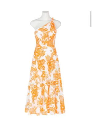 Sunset Bloom One-Shoulder Dress