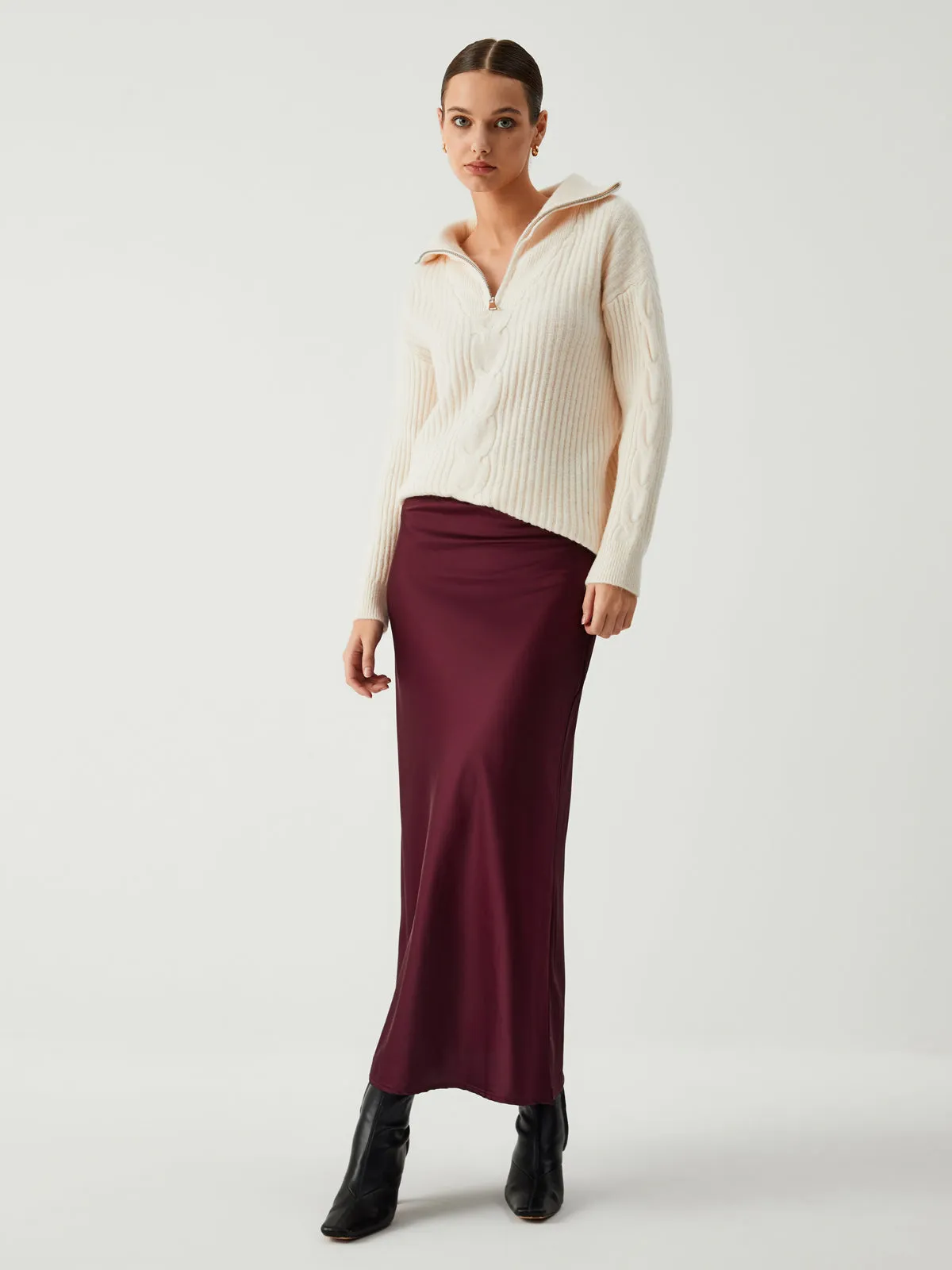 Wenkouban-Christmas Thanksgiving outfits_Cloud Nine Graceful Open Collar Sweater