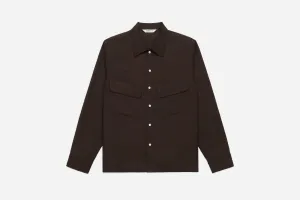 Western Overshirt ~ Tobacco Wool/Lyocell