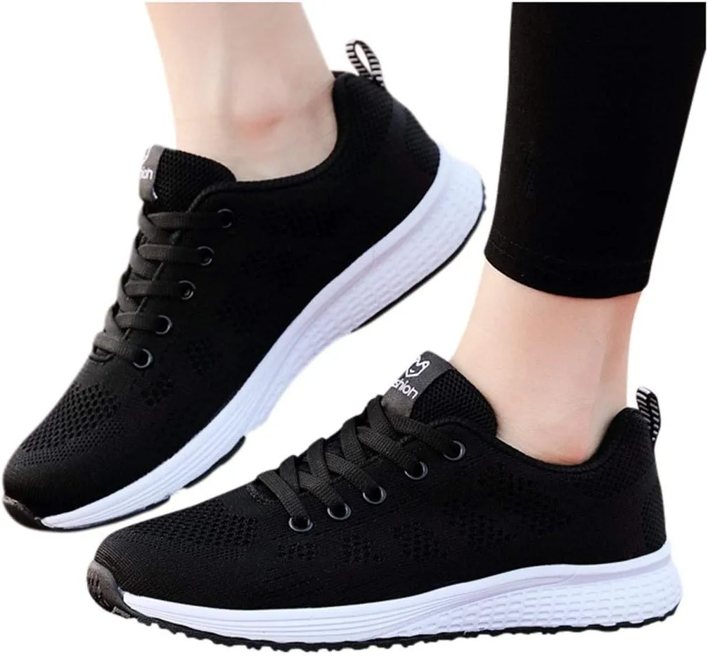Womens Sneakers Air Cushion Running Shoes Lace Up Tennis Shoes Men Mesh Breathable Men's Casual Shoes Fashion Sneakers Platform Tennis Shoe Cross Trainer Shoe
