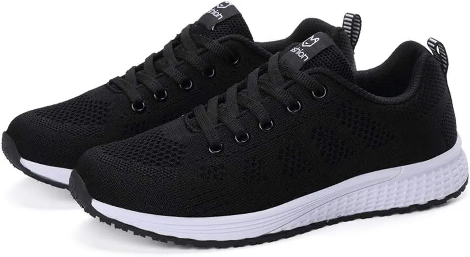 Womens Sneakers Air Cushion Running Shoes Lace Up Tennis Shoes Men Mesh Breathable Men's Casual Shoes Fashion Sneakers Platform Tennis Shoe Cross Trainer Shoe